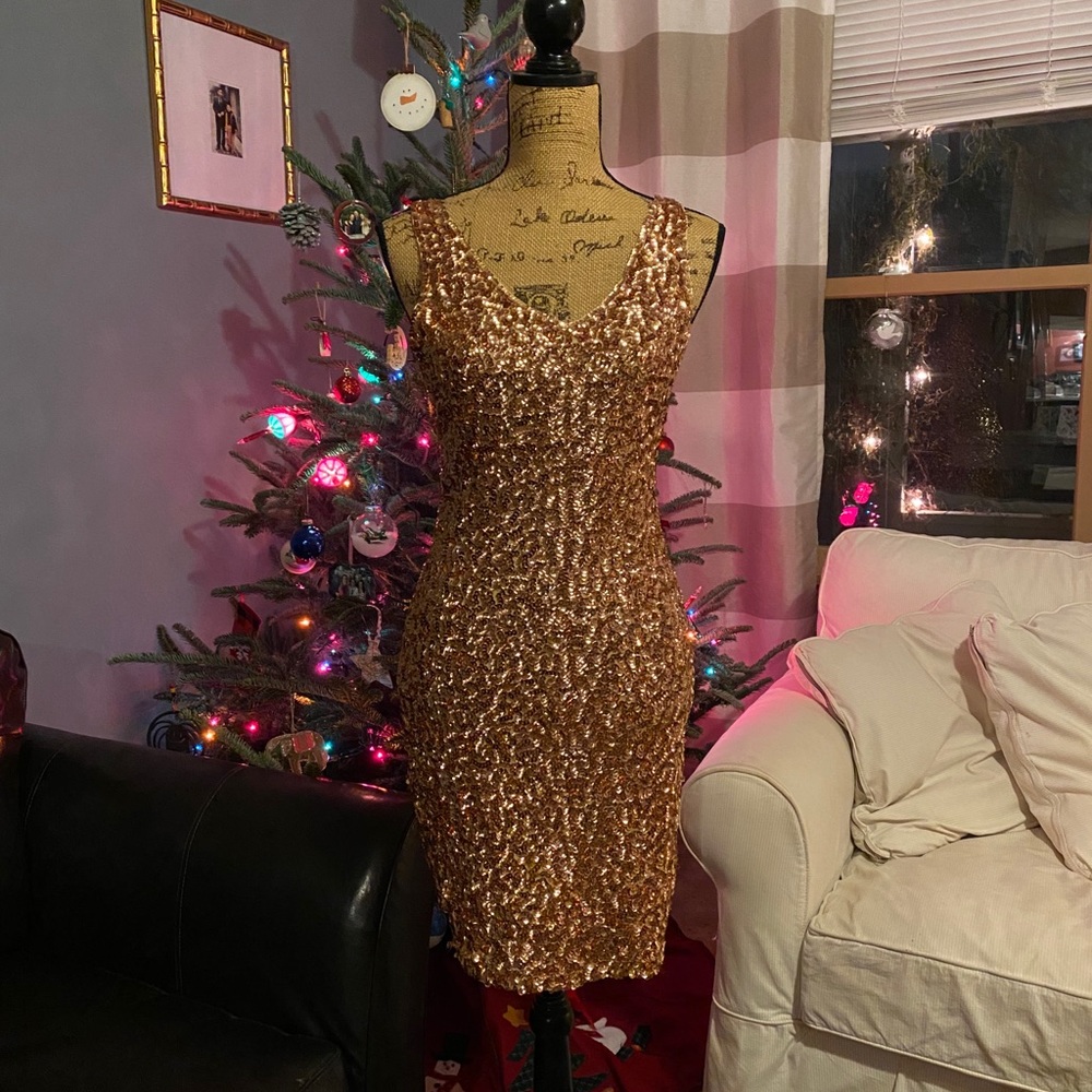 Gold Sequin Dress